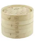Davis & Waddell 2 Tier Bamboo Steamer Cooking Dumpling Vegetable Basket 20cm