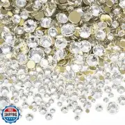 Blinginbox 1440pcs Flatback Rhinestones Glass Round Gems Crystals,Non Hotfix