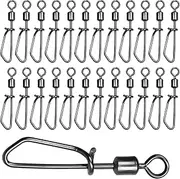 Quick Fishing Snaps Fishing Clips, 25 Flexible Swivel Clips with 360 Degree Rotation | Quick Fix Clips for Lures, Bait, Hooks, Fishing Tackle Tackle Accessories