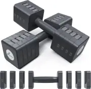 Adjustable Dumbbells Hand Weights Set: 5 in 1 Weight Adjustment 10 LB Dumbbells