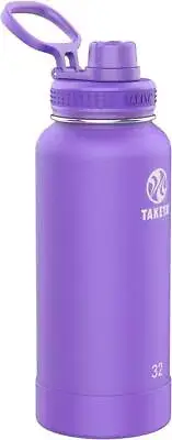 Insulated Stainless Steel Water Bottle with Spout Lid, 32 Ounce, Nitro Purple