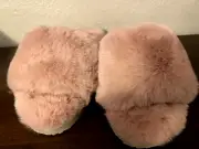Sam Edelman Jinnie Fluffy Faux Fur Slide Slippers- Blush- Size 6 M