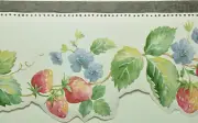 Wallpaper Border Grey strawberries lasercut 7084-231B