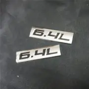 2x Silver 6.4L Black Chrome Metal Sticker Badge Emblem Decal Turbo Sport Utility (for: MG)