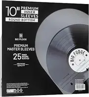 Big Fudge Vinyl Premium 10-Inch Round Bottom Inner Vinyl Sleeves - Anti Static Rice Paper for Dust-Free Records - Covers for Vinyl Record Storage & Vinyl Accessories - 25pcs Pack