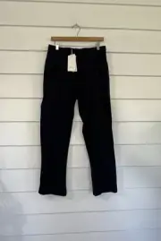 New Zara Home Men Dark Navy Pajama Pants 100% Cotton Tapered Leg Large L 32"
