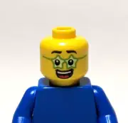 Lego - Minifigure Head - Smile, Teeth, Green Star Glasses