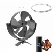 4-Blade Heat Powered Stove Fan for Wood Log Burner Fireplace Fan 360Rotating Qui