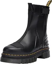 [Dr. Martens] Women's Audrick Chelsea Hi Boots, Black Nappa Lux & Black Ajax & Black Soft Patent Pu, 42 EU, Black Nappa Lux Black Ajax Black Soft Patent PU, 11 AU