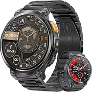 [zodvboz] Smart Watch for Men with 1.85" Super Watch Dial LED Flashlight 730mAh Big Battery 40 Days Standby 200+Sports IP68 Waterproof Pedometer Bluetooh Voice Answer/Call Stainless Steel for Andorid iOS
