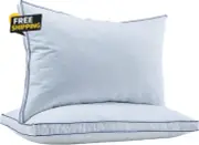 Feather down Pillows King Size Set of 2, Luxury Goose Feather Pillow for Sleepin