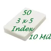 3 x 5 50 PK 10 Mil Laminating Pouches Sheets 3-1/2 x 5-1/2 File Index X-CLEAR