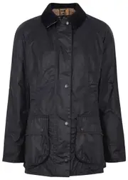 Barbour Beadnell Navy Waxed Cotton Jacket - 18 (UK 18 / Xxl) 18 (UK 18 / XXL)