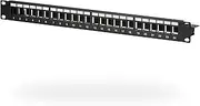 EFB-Elektronik Distribution Panel Patch Panel 19 Inch 1U, 24-Port, Black, Without Keystone