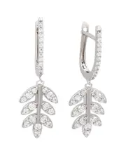 Suzy Levian Silver CZ Dangle Earrings