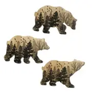 Trio Wood Wildlife Accent Wall Hanging Animal Statue Wall Decor Animal Bear