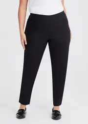 [Taking Shape] Taking Shape Editorial Slim Pant Size 30 in Black, Cotton - Plus Size Women's Bottoms Black