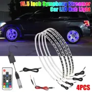 4pcs Car Truck 15.5" RGB LED Wheel Ring Lights Bluetooth APP Rim Chasing Lamp US