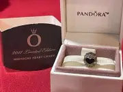 PANDORA | Midnight Heart Black Friday SS & 14k 790591EN16 RARE RETIRED 2011