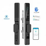 Electronic Sliding Door Lock Waterproof 100 User Fingerprint Digital Code App