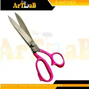 8in Heavy Duty Tailor Dressmaking Scissors, Upholstery Shears, Pink Handle (1pc)