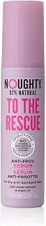 Noughty 97% Natural To The Rescue Anti-Frizz Serum, Smoothing Hydrating Formula with Heat Protection for Dry and Damaged Hair, with Sweet Almond and Argan Oil, Sulphate Free Vegan Haircare 75ml