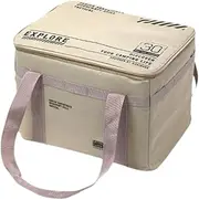 Lljsszr Camping Storage Bag Storage Case with Hanging Holes Handbag Camping Lantern Carrying Bag Gas Tank Bag for Barbecue Travel, Beige
