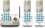 Cordless Phone System Telephone 3 Handset AT&T Call Blocking Answering Machine