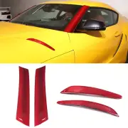 for Toyota GR Supra A90 19+ Red Carbon Fiber A pillar & Hood Air Vent Cover Trim