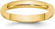 [Amanda Rose Collection] Ladies 10K White or 10K Yellow Gold 3mm Traditional Plain Wedding Band |Available Ring Sizes 4-11| 10K Solid Gold| Rings for Women