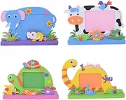 Crafting Fun for Boys and Girls 2pcs/Set 3D Animal Photo Frames Handmade Materials Safe Random Style