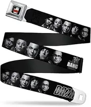 [Buckle-Down] Seatbelt Belt - The Big Bang Theory Group/BAZINGA Black/White - 1.5" Wide