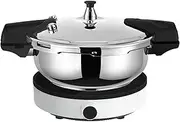 [Generic] Pressure Cooker Small,Pressure Canner Cookware 2 Liter | Outdoor Cookware Stainless Steel for Home Restaurant Soup Vegetables
