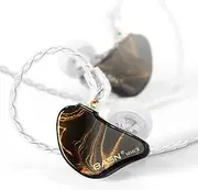 BASN MMCX in Ear Monitor Headphones,Triple Driver IEM in-Ear Earphone for Musician Drummer, Noise-Isolation HiFi Stereo Earbuds with Two Detachable Cables (Golden Obsidian)