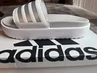 Adidas Adilette Platform Slides - Cloud White / Zero Metalic / Grey Sz 10