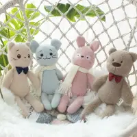 在飛比找樂天市場購物網優惠-可愛布藝玩偶兔子毛絨玩具小熊老鼠貓咪公仔布偶娃娃嬰兒安撫玩偶