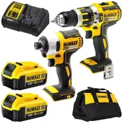 2 Piece DeWALT 18V XR Brushless Cordless Combo Kit Hammer Drill & Impact Driver