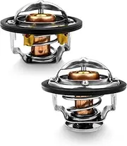 Front and Rear Thermostat Kit Fit for 2001-2017 Chevrolet Express Silverado GMC Savana Sierra 6.6L Duramax Replace 97241129 97241130, Engine Coolant Thermostat Controller