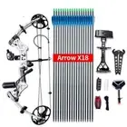 Archery Compound Bow Set Carbon Arrow 19-70lbs Adjustable Pulley Bow Arrow Speed