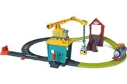 Thomas Friends Motorized Toy Train Set Fix 'em Up Friends with Carly the Crane, Sandy the Rail Speeder Thomas for Preschool Kids Ages 3+ Years
