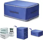 Storage Bags, Space Saving Moving Bag, Large Packing Bags, Sturdy and Thick Clothes Storage Bags with Zips, Compressible Quilt, for Duvets, Quilts, Blankets, Bedding-Blue