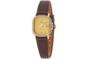 Elegance Personified: NOMOS Ladies' Tetra 124-C-GRNT Leather Watch - Red & Gold