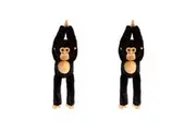 2x Keeleco Chimp Longarms Soft Animal Plush Kids Child Cuddle Toy 50cm Black 3+