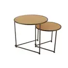 2pc Maine & Crawford Matte Black Lieo 36/46cm Nesting Round Side Table Furniture