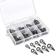 YaSao 80Pcs/Box 8 Sizes Telescopic Fishing Rod Guide Tip Repair Kit Rod DIY Eye Rings Fishing Rod Guide Fishing Tackle