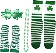 [LIFKOME] Irish Socks Patricks Day Stocking Patricks Day Sock Patricks Day Eyeglasses Fancy Gloves Charms Grip Socks Gloves Women Gloves Men Sun Glasses Apparel Outfits Polyester Green