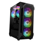 ATX Mid Tower Gaming Computer PC Case Tempered Glass, Built-in 4X AURA GC1 E A
