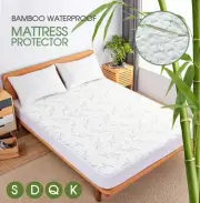Bamboo Matress Waterproof Mattress Protector Bed Single King Queen Double NEW