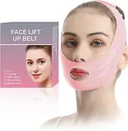 Face Lift Mask, Reusable Face Lift Tape, 2025 New V-Wire Face Lift Mask, Double Chin Lift Bandage, V-Mask Face Lift Straps, Pink Ice Silk Breathable Face Belts for Men and Women, Pink