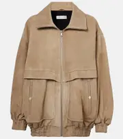 [Nour Hammour] Nour Hammour Beck suede bomber jacket AU 16 beige